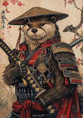 Samurai Otter Illustration